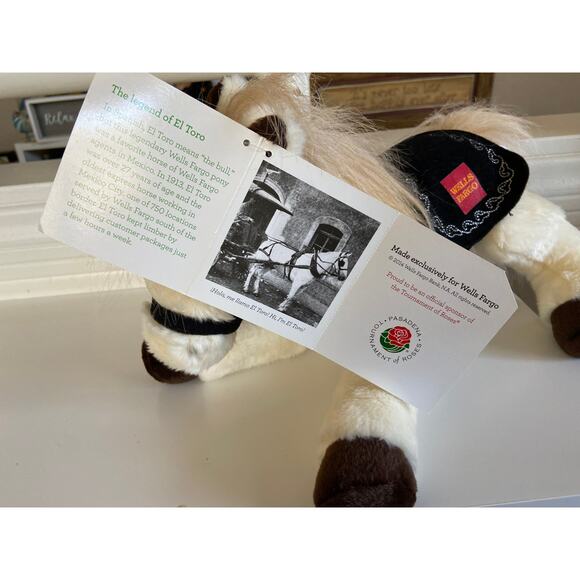 Collectible Wells Fargo Legendary Pony Cream Horse Plush El Toro Rose Parade - Picture 6 of 9
